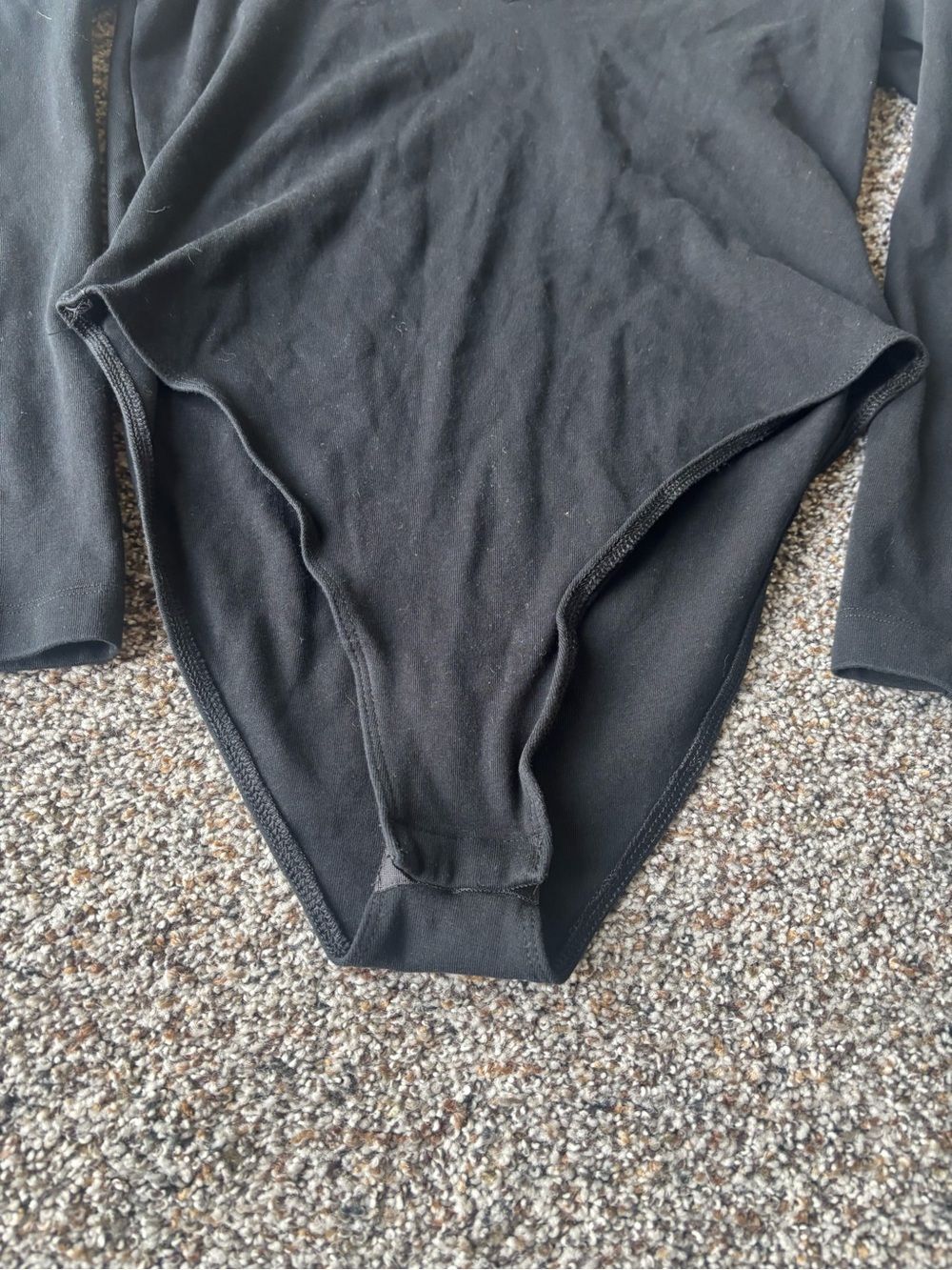 ZARA Black Bodysuit Long Sleeve V Neck Stretch Size Large - Picture 2 of 4